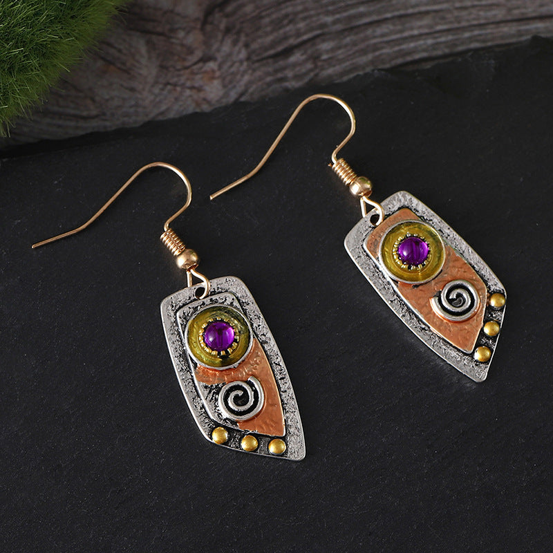 Wholesale  Retro Leather Pattern Earrings