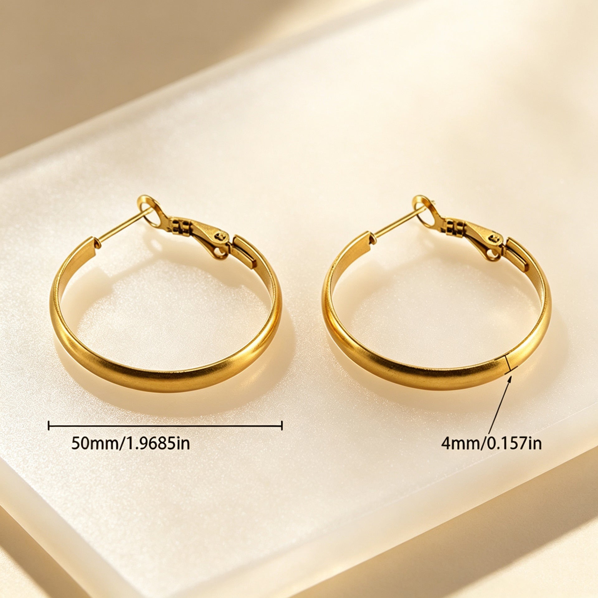 Wholesale Geometric Stainless Steel Circle Hoop Earrings Polished Silver Fashion Jewelry Accessory Party Gift