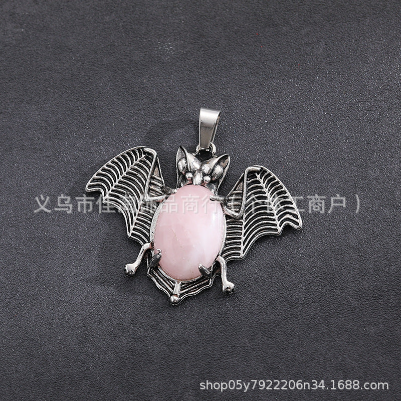 Wholesale  Necklace Natural Stone Pendant Amethyst Pink Crystal Pendant