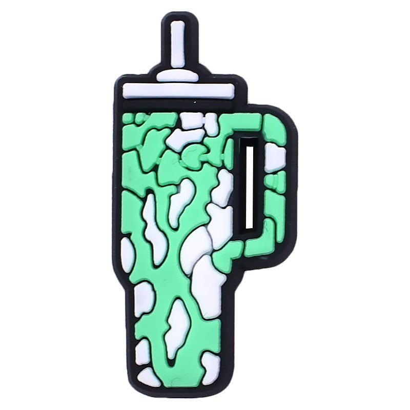 Wholesale Random 100pcs Cow Pattern Cup Shoe Buckle Decoration Shoes Charms ACC-SC-RYY028