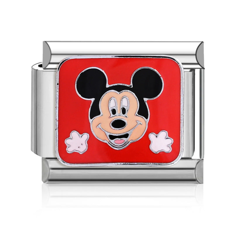Wholesale 9mm Italian Charm Starter Bracelets DIY square Single Section Creative Stainless Steel Composable Bracelet
