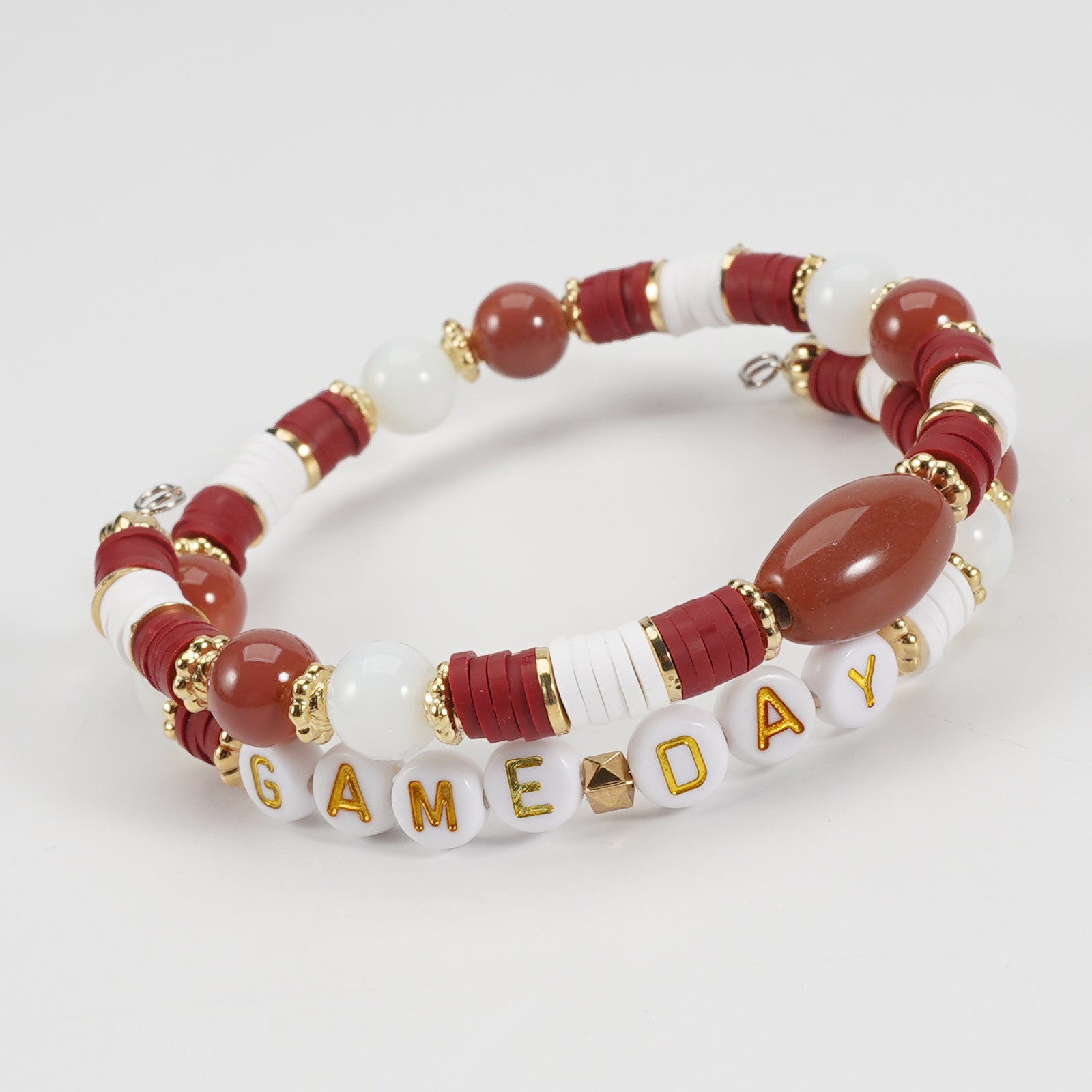 Wholesale Match Day Sports Bracelet Wrapped Soft y Beaded Elastic Bracelet Bracelet for Mom