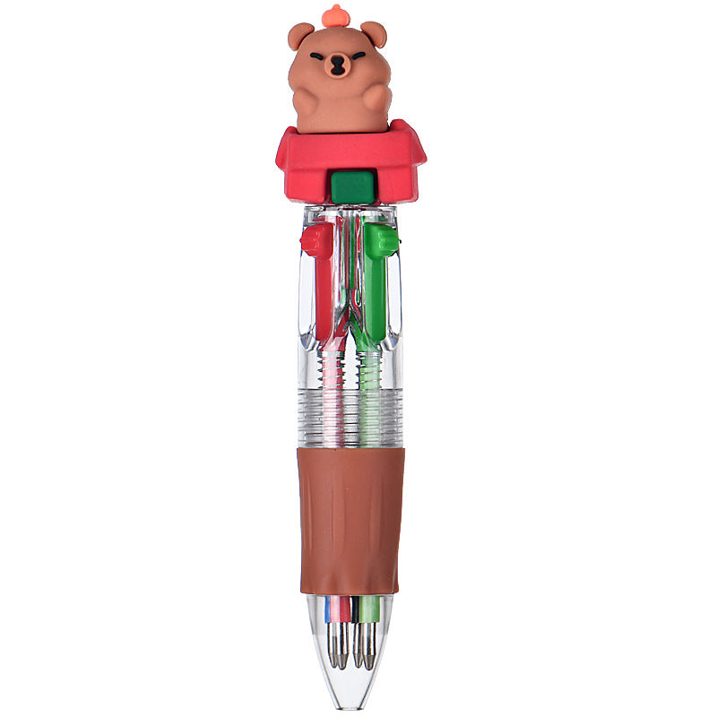 Wholesale Cute cartoon Christmas four-color ballpoint pen