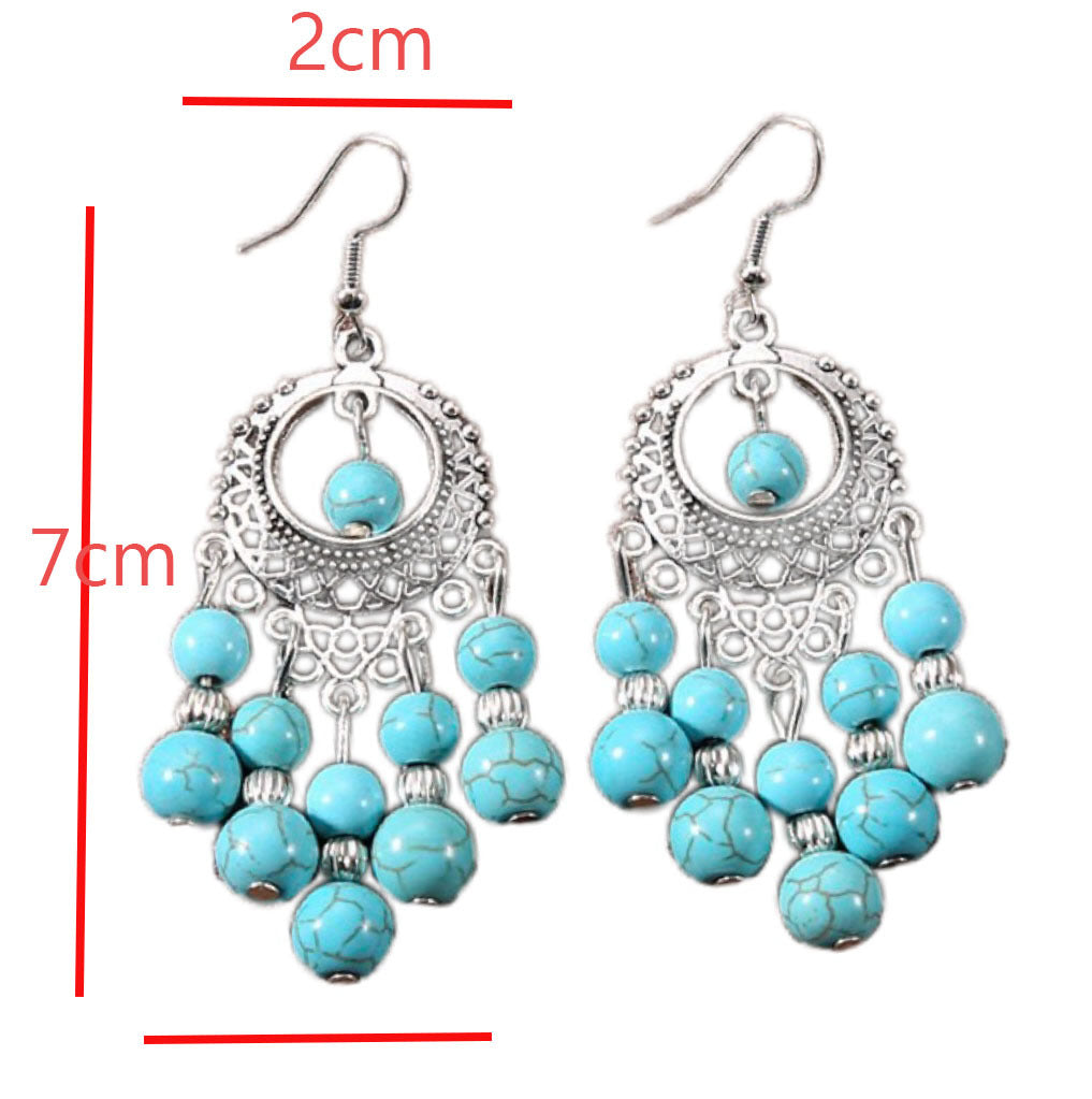 Wholesale Bohemian Tassel Turquoise Earrings
