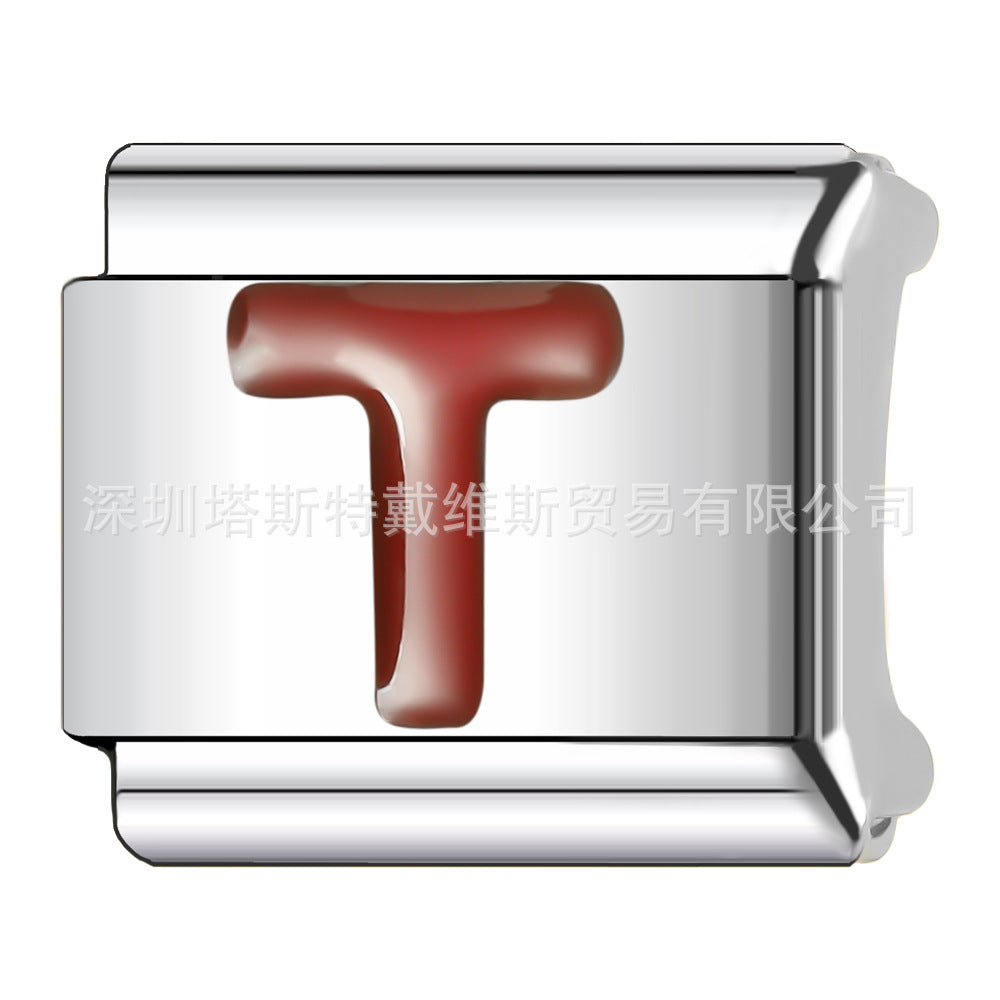 Wholesale 9mm Italian Charm Starter Bracelets DIY square Single Section Creative Stainless Steel Composable Bracelet