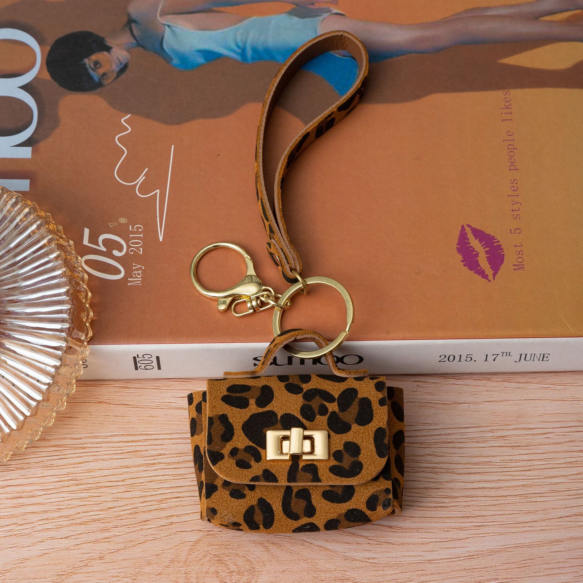 Wholesale Leopard print PU keychain