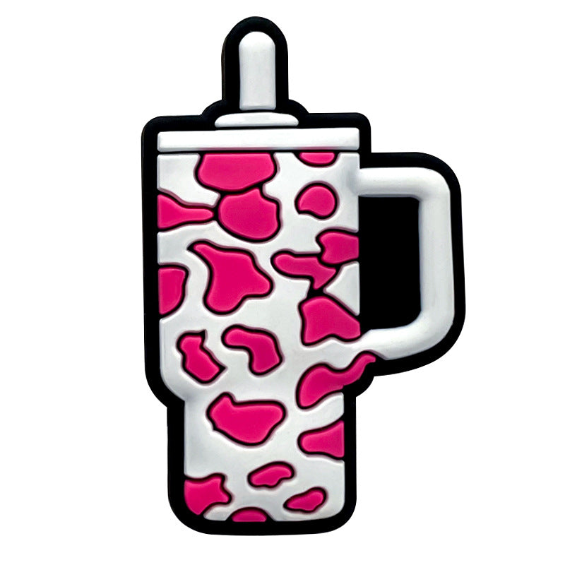 Wholesale 10pcs Focal Beads Cow Pattern Ice Cup Silicone DIY For Beaded Pen