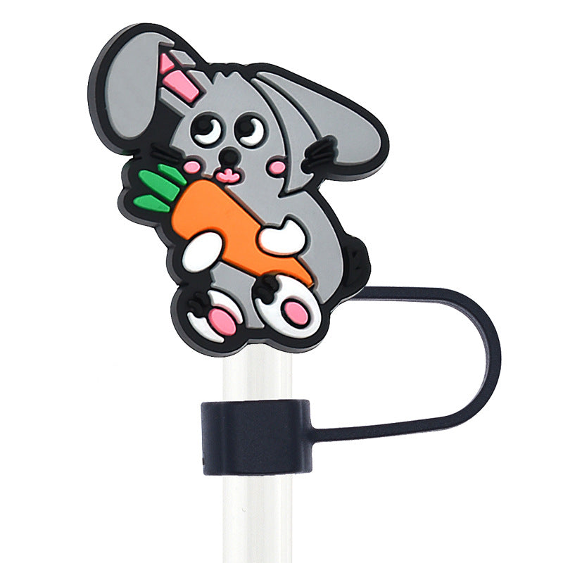 Wholesale Random 100pcs Easter 10mm PVC Soft Straw Tube Cap ACC-SCR-RYY088