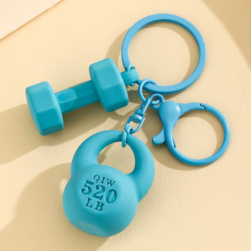 Wholesale DIY Fitness Equipment Pure Color Keychain