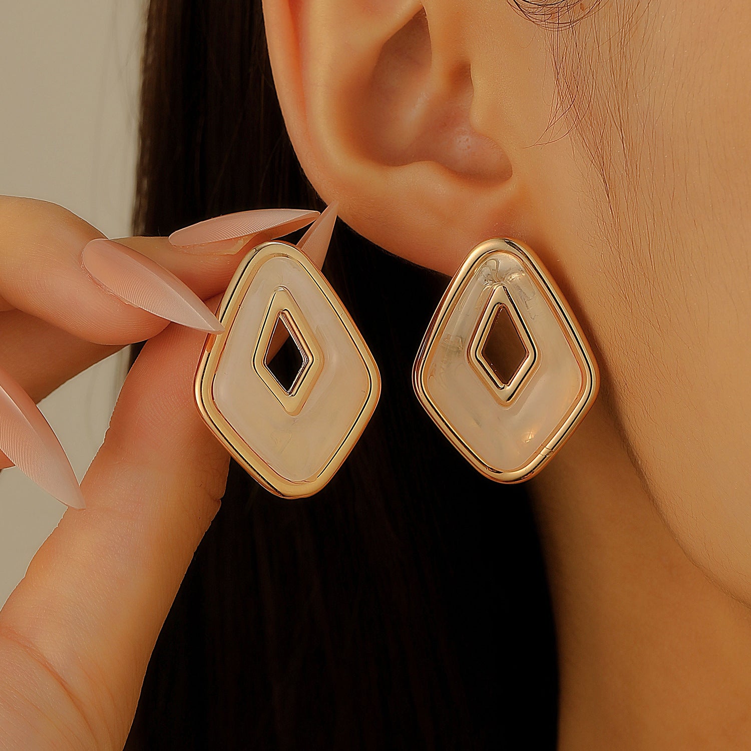 Wholesale Stylish Flower Earrings For Women Double Layer Petal Colorful Dripping Oil Zinc Alloy Everyday Jewelry Accessory