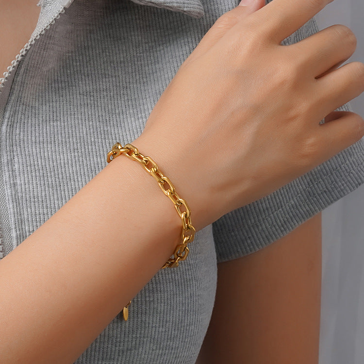 Wholesale Titanium Steel Horseshoe Buckle Bracelet