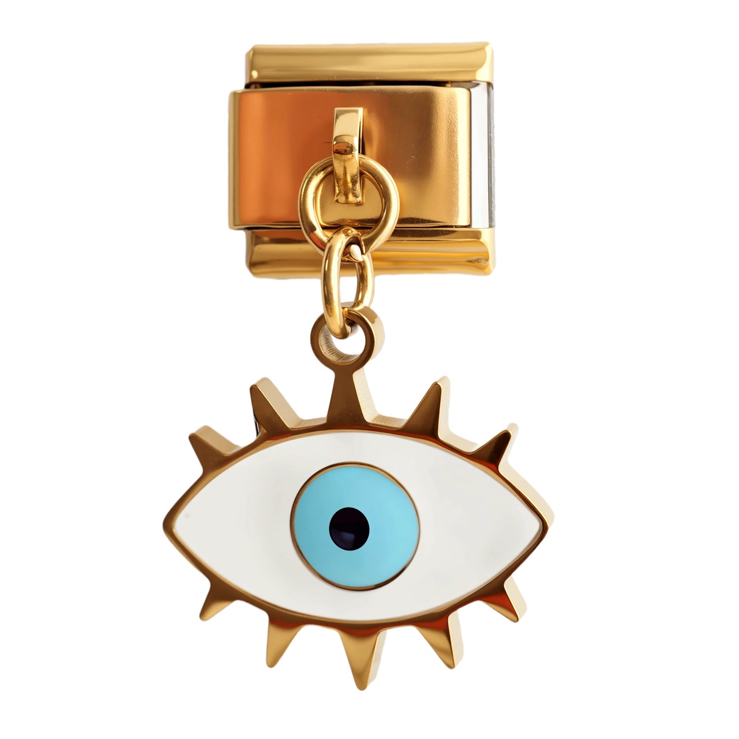 Wholesale 5PCS Stainless Steel Electroplated Devil' s Eye Italian Charm Bracelet