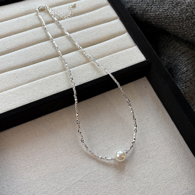 Wholesale  Silver Pearl Necklace Clavicle Chain