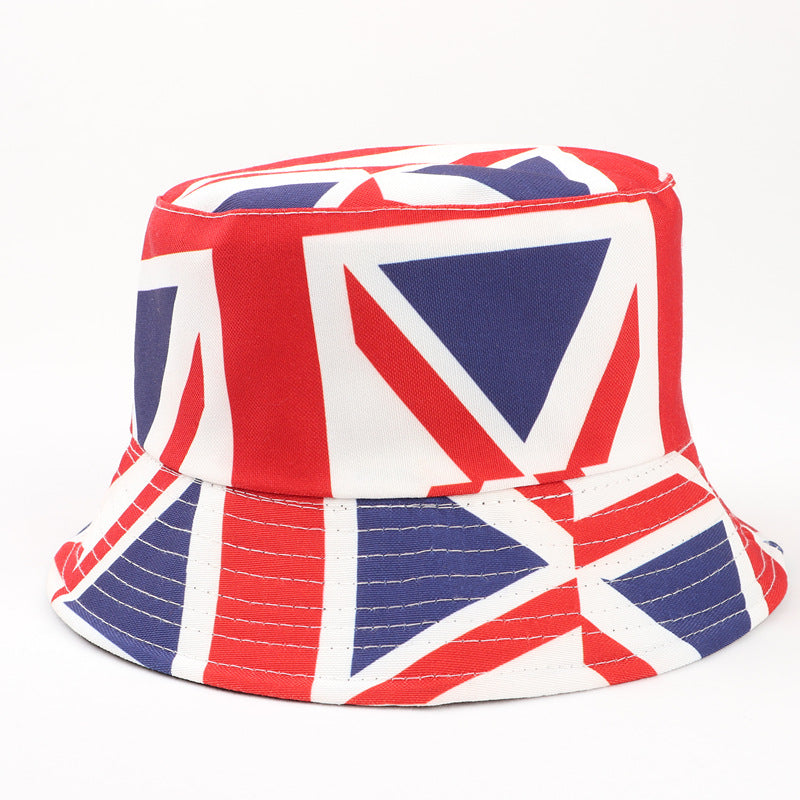 Wholesale  British flag printed double-sided fisherman hat sunshade hat bucket hat
