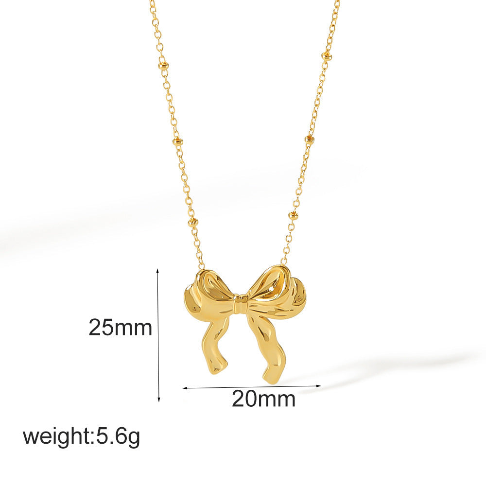 Wholesale  18K Stainless Steel Bow  Pendant Earrings