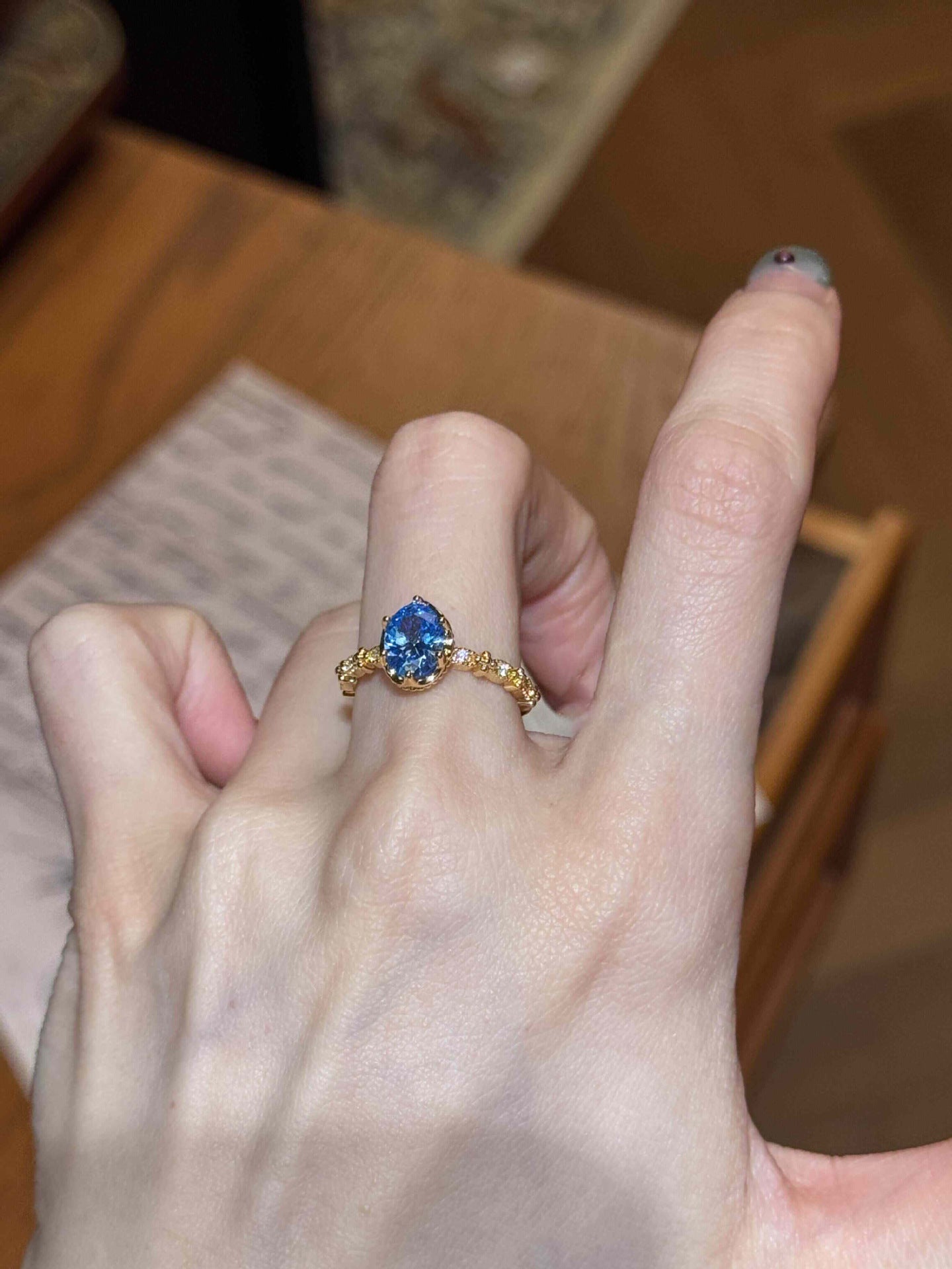 Wholesale Blue Zircon Cross Shaped Ring,  Trendy Fashion Accessory for Everyday Wear