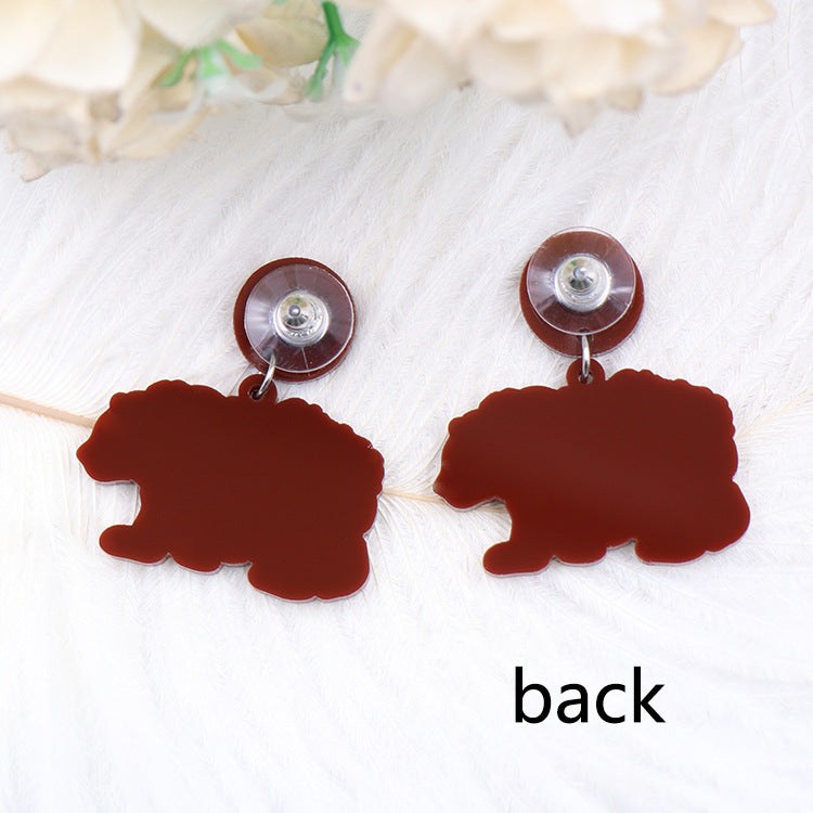 Wholesale Acrylic Bear mama earrings acrylic jewelry