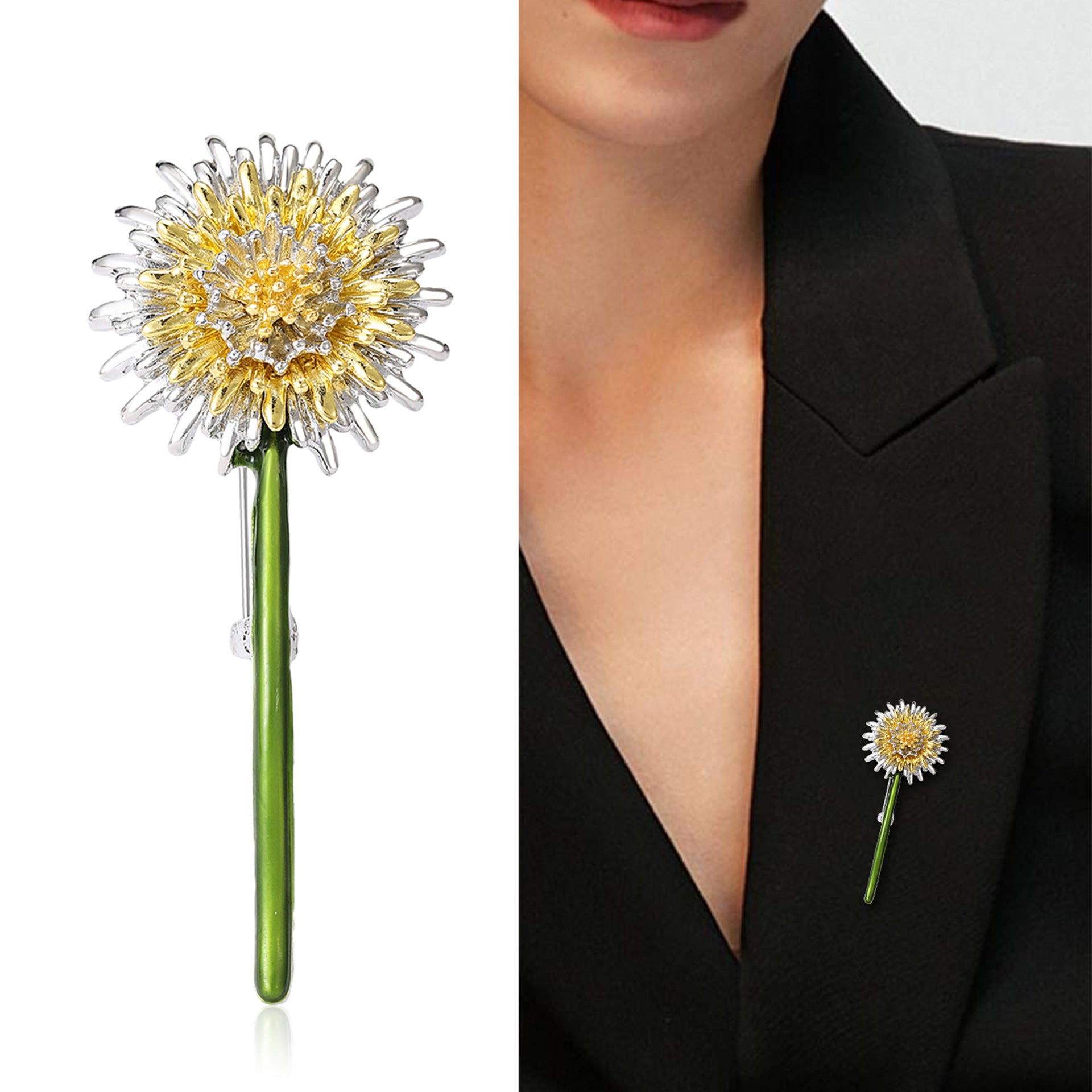Wholesale Dandelion Brooch For Women Chic Alloy Flower Pin Casual Fashion Accessory Gift Idea For Boutique Resale