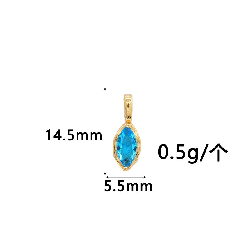 Wholesale Copper Gold-Plated Color-Preserving Pendant with Colorful Zircon Marquise