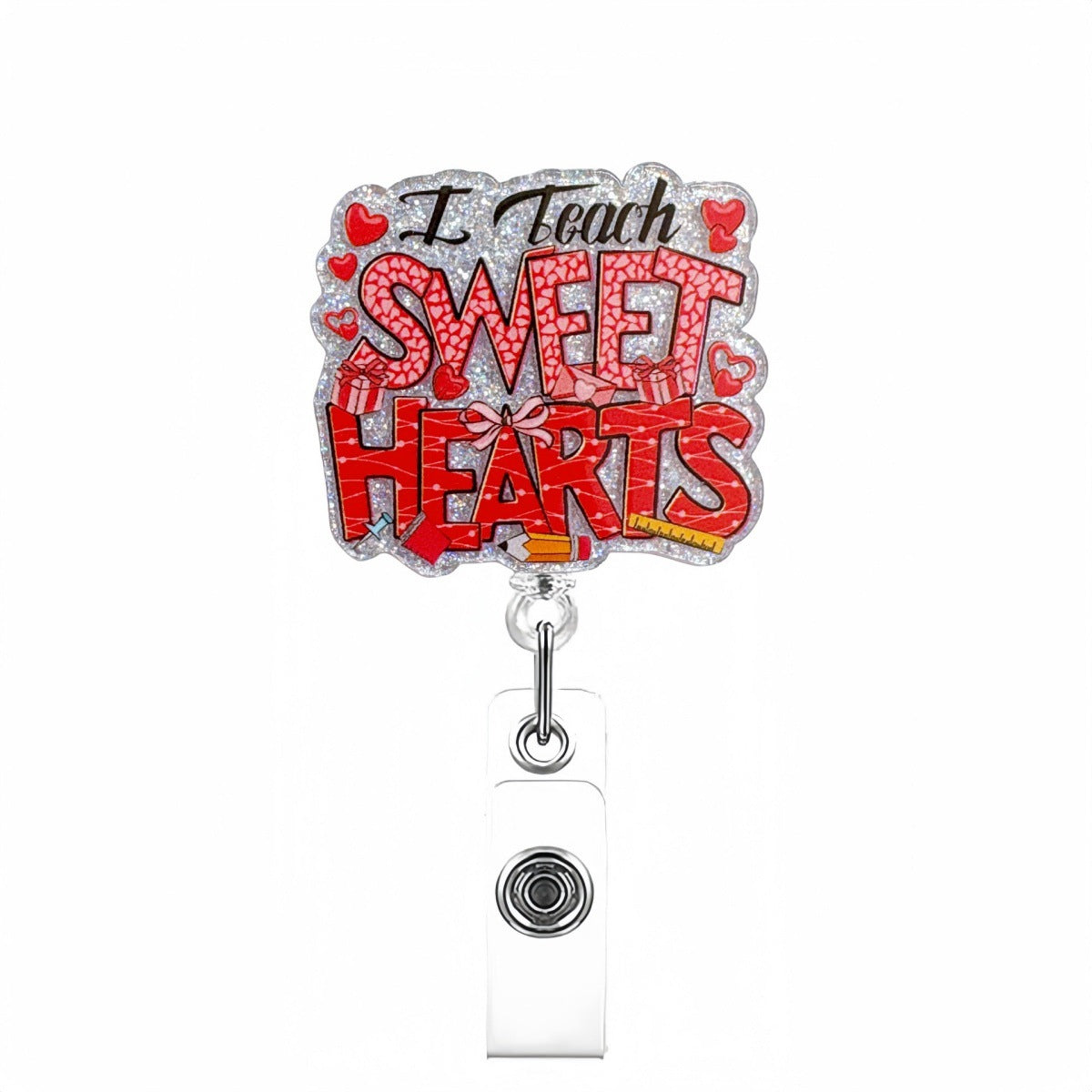 Wholesale retractable acrylic Valentine' s Day Badge Reels