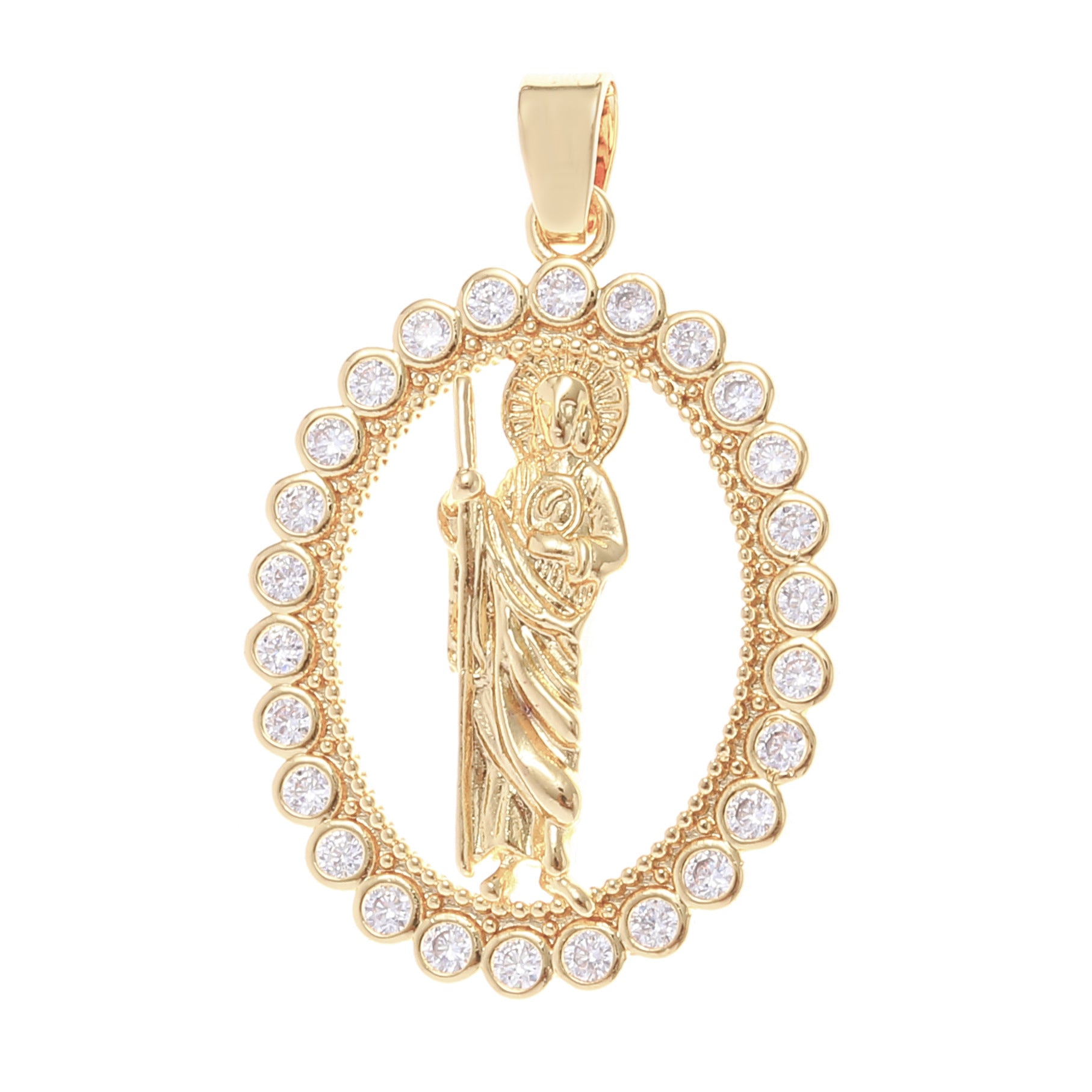 Wholesale Gold Plated Copper Geometric Zircon Pendant Necklace Unisex Fashion Accessory