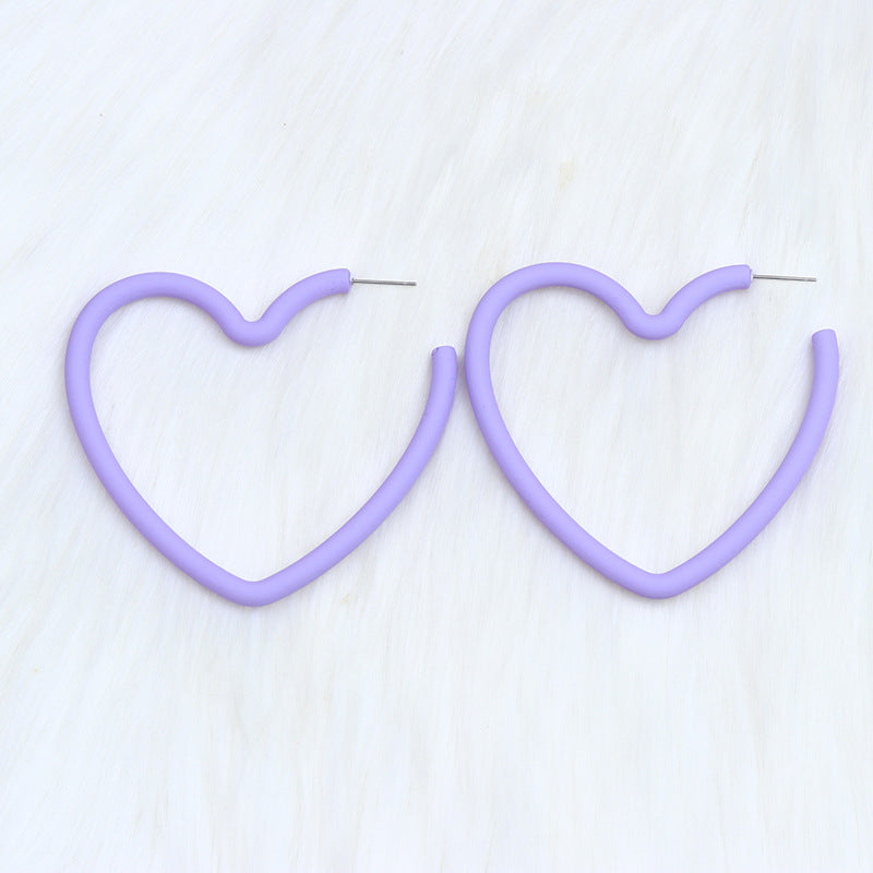 Wholesale Valentine's Day 12 Colors Big Heart Acrylic Earrings