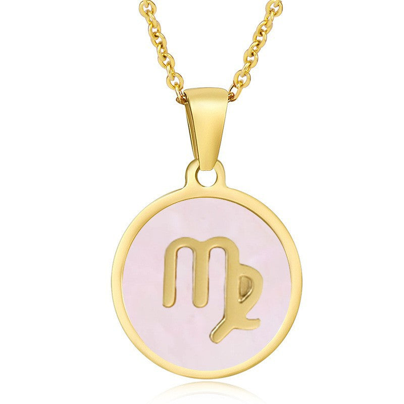 Wholesale Titanium Steel Necklace Twelve Zodiac Necklace Constellation Necklace ACC-NE-ZhongY014