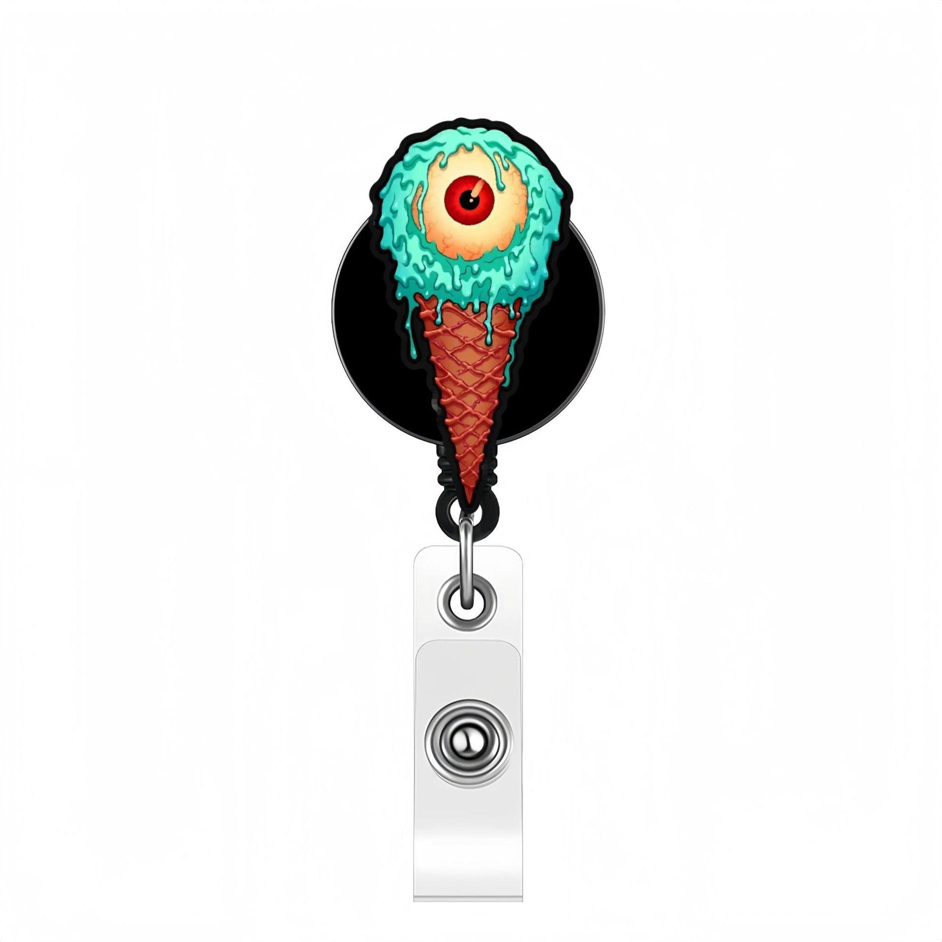 Wholesale Halloween Acrylic Retractable Clip Badge Keychain