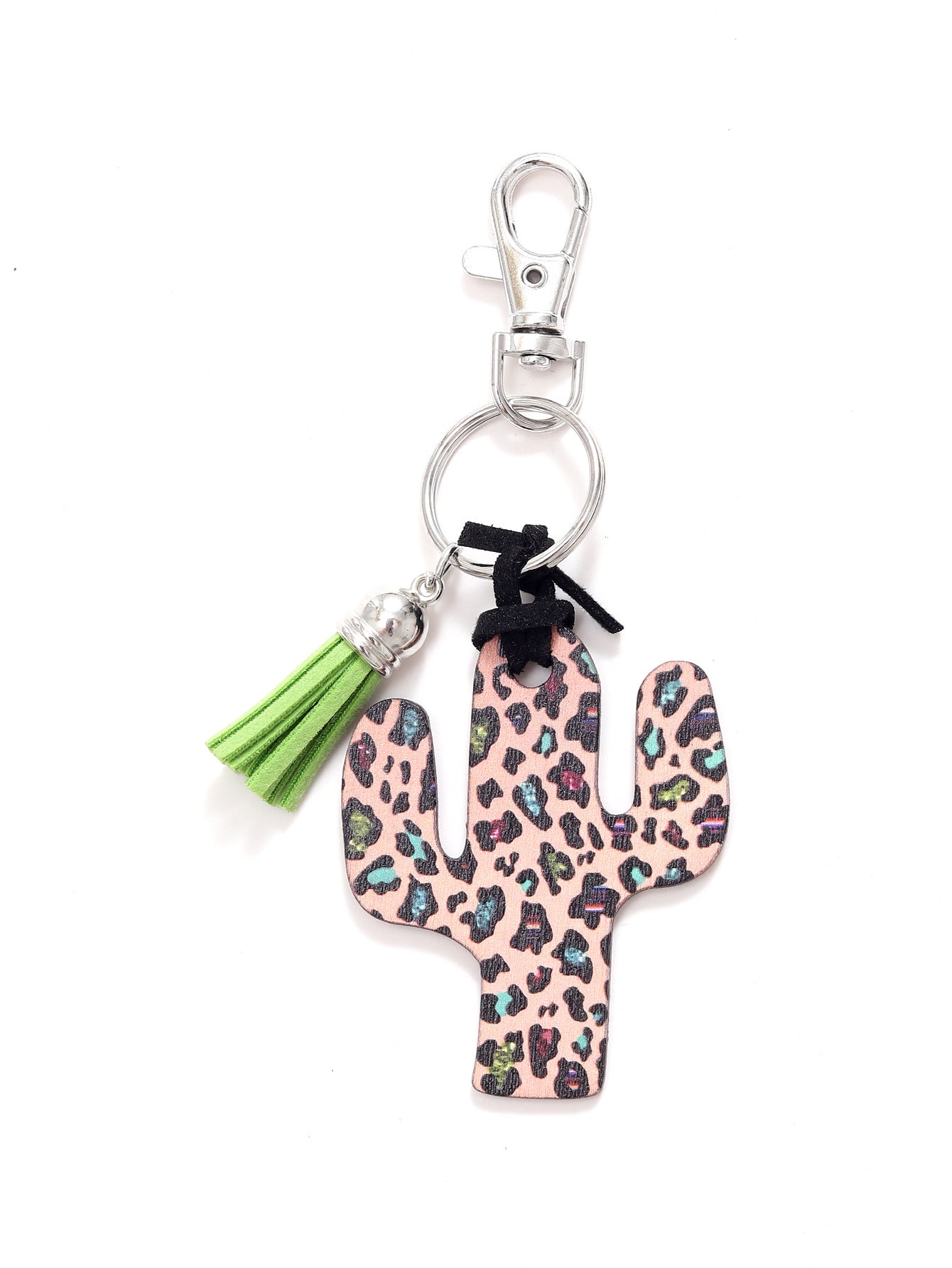 Wholesale Wooden Cactus Keychain Leopard Flower Rainbow Sunflower Keychains