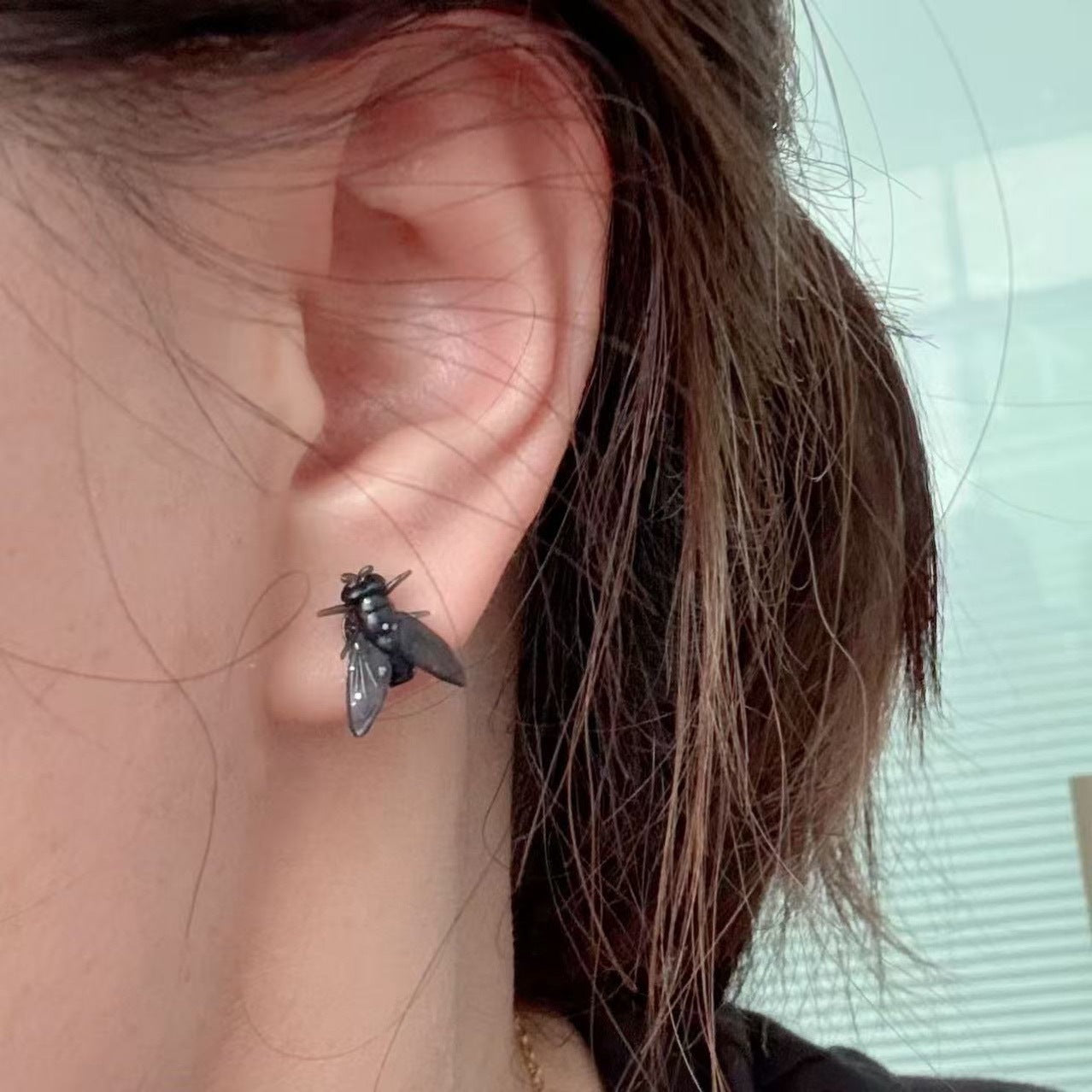 Wholesale Mini black fly earrings