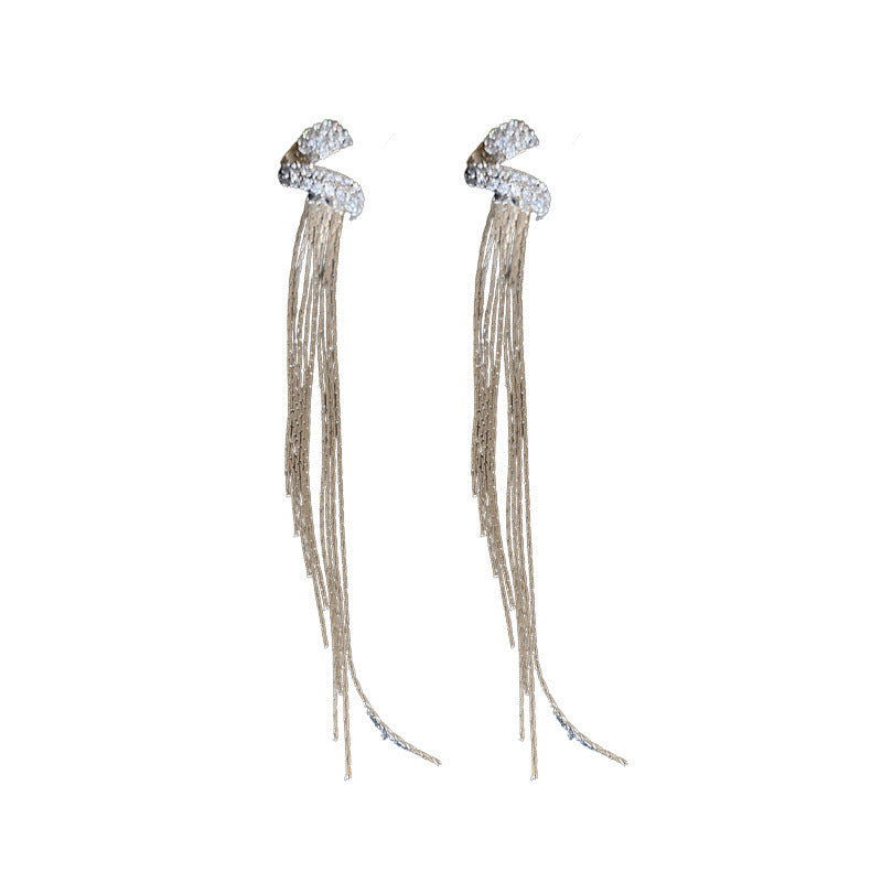 Wholesale Temperament Tassel Earrings Silver Needle Earrings ACC-ES-Huzhe002
