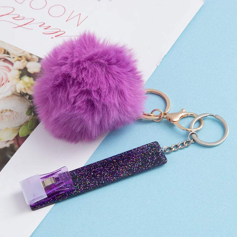 Wholesale ATM Contactless Card Reader Long Nail Card Reader Fur Ball Keychain ACC-KC-JinHao004