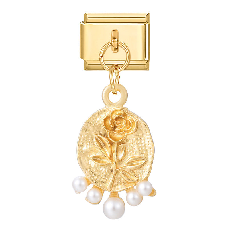 Wholesale 9mm Italian Charm Starter Bracelets DIY Heart and Bowknot Pendant Style Stainless Steel Composable Bracelet