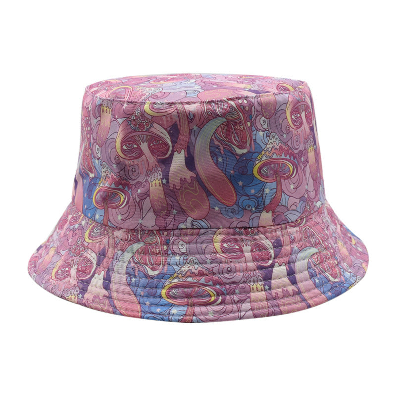 Wholesale colorful mushroom printing fisherman hat