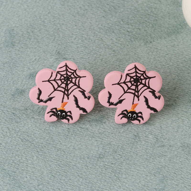 Wholesale   Ghost Bat Geometric Flowers Acrylic Earrings