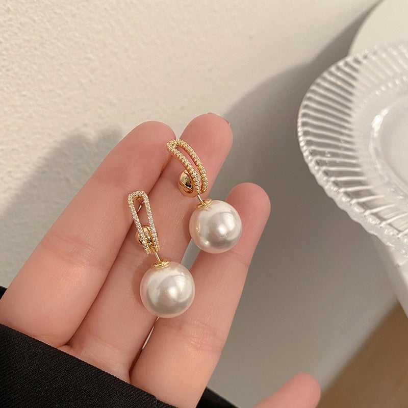 Wholesale Vintage 925 Large Pearl Earrings ACC-ES-Yixin006