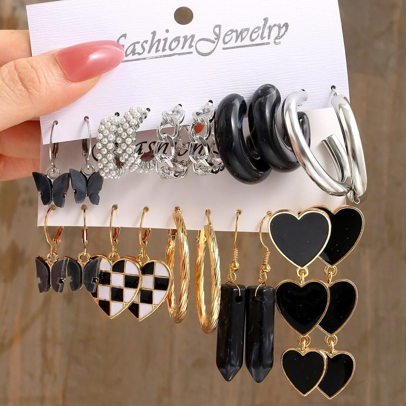 Wholesale  Alloy Earrings Square Butterfly Geometric Earrings suit