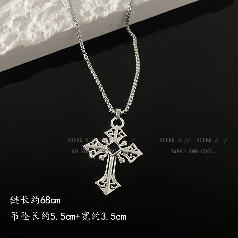 Wholesale Titanium Steel Non-fading Cross Necklaces ACC-NE-Leis009