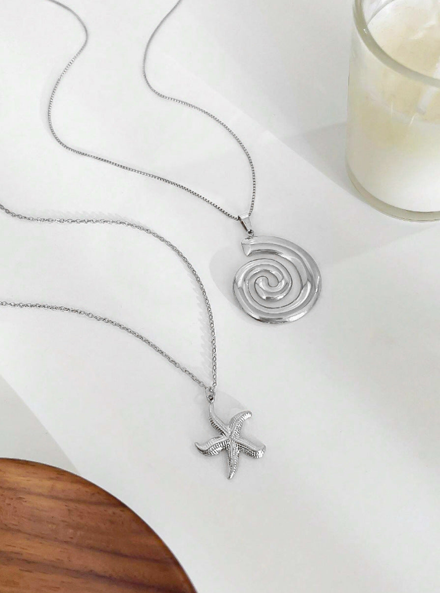 Wholesale Trendy Starfish Pendant Necklace Stainless Steel Fashion Layering Jewelry Gift For Resale