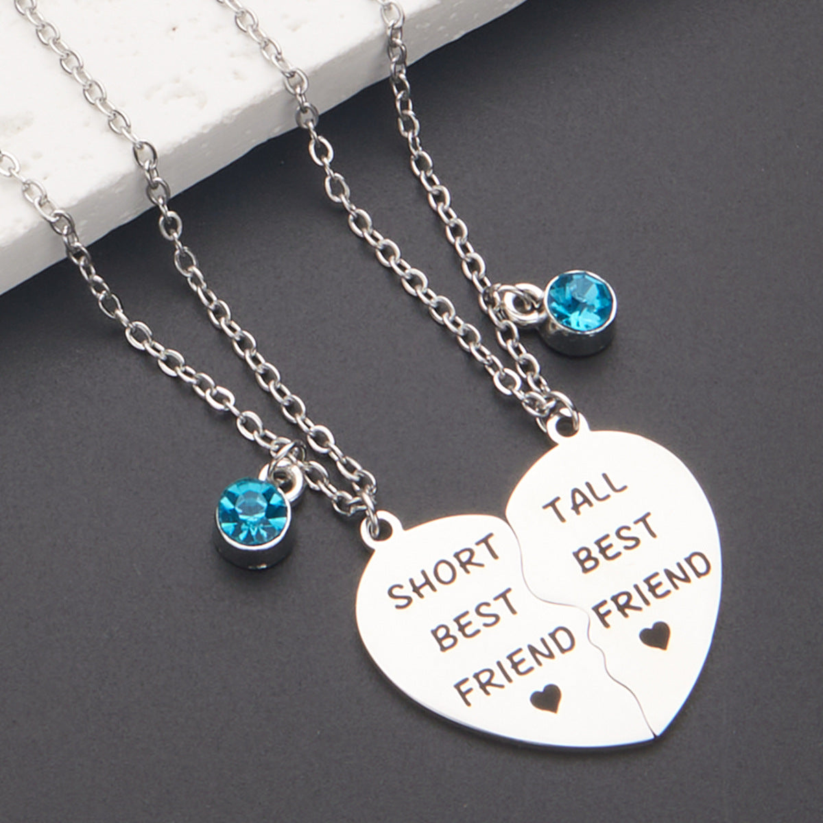 Wholesale 2 Pieces Stainless Steel Puzzle Necklace