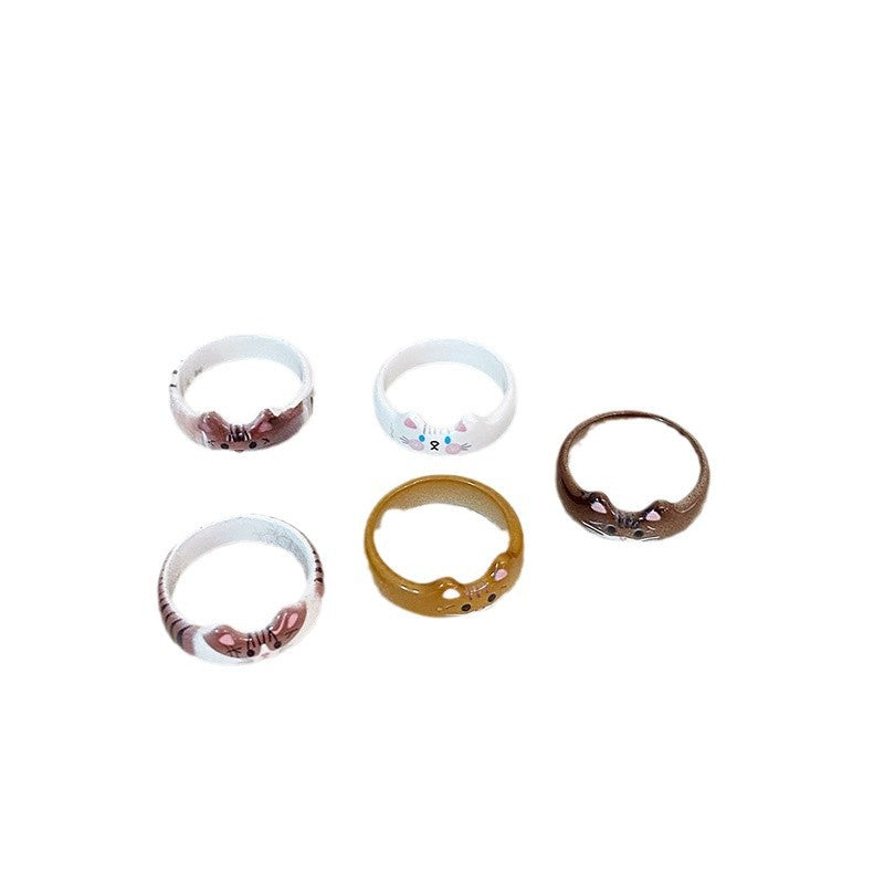 Wholesale Cartoon Cute Color Cat Ring