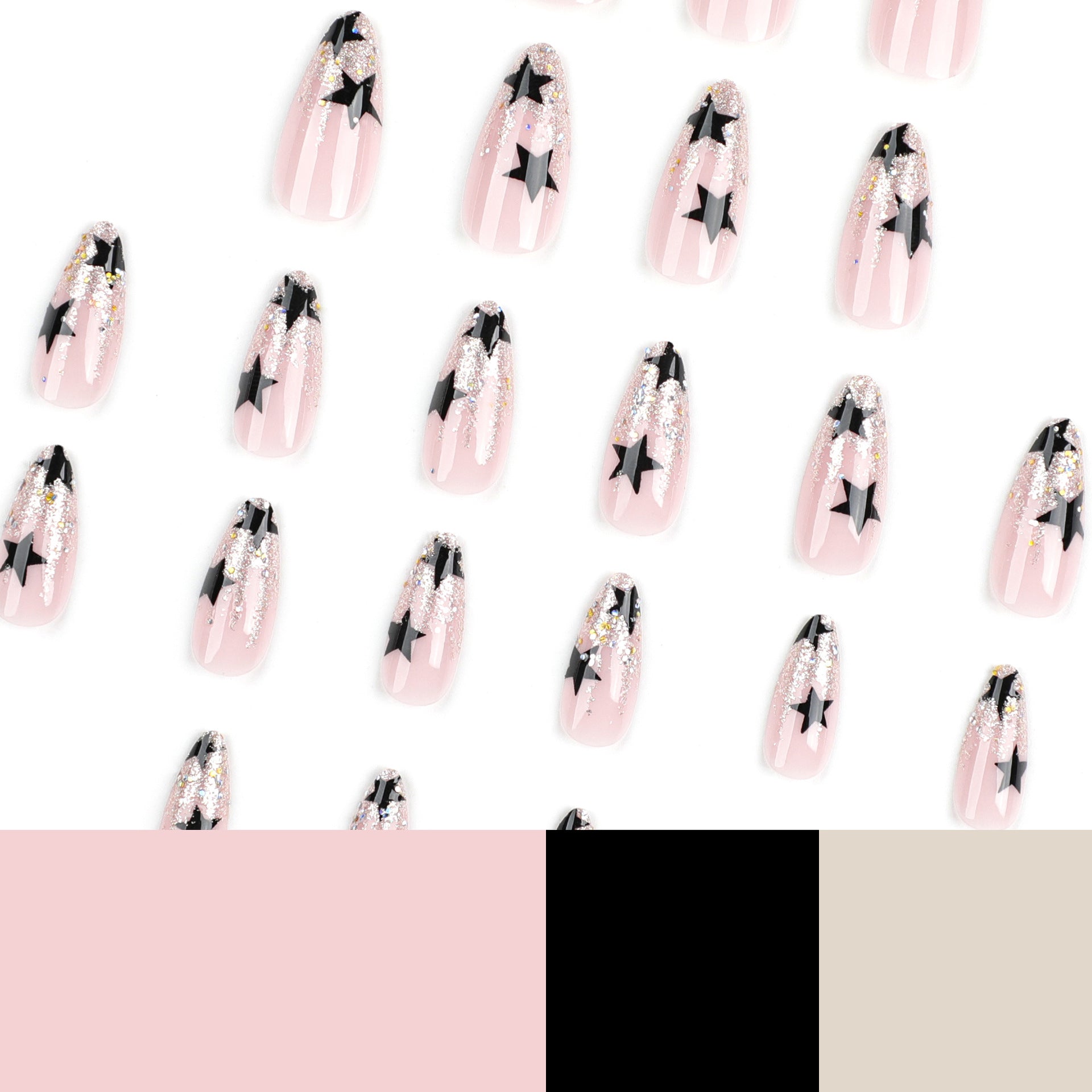 Wholesale 24 Pieces/box Star Press-on Nails Kits Nail Stickers ACC-NS-LeFan038