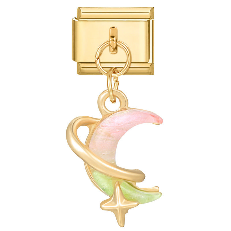 Wholesale Italian Charm Bracelet 9mm DIY Splicing Removable Stainless Steel Gold Base Pendant Composable Bracelet