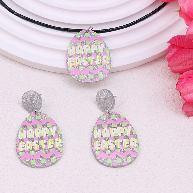 Wholesale Acrylic Easter Bunny Egg Earrings