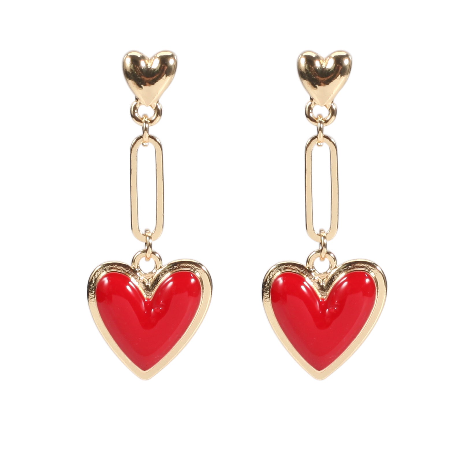 Wholesale Valentine' s Day Red Love Rhinestone  Earrings