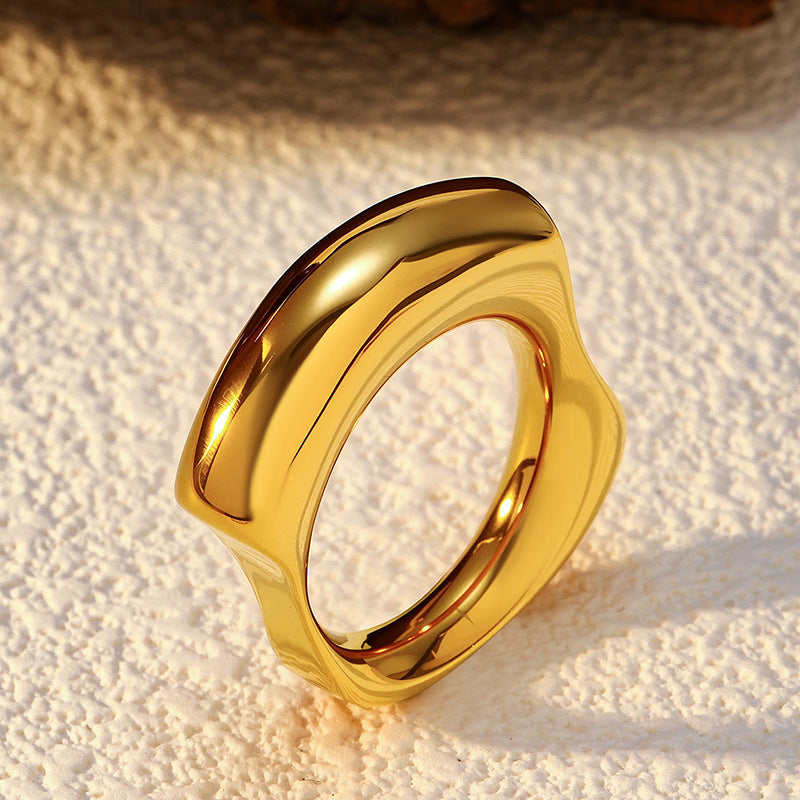 Wholesale  Retro Titanium Steel Ring  Irregular Closed Ring
