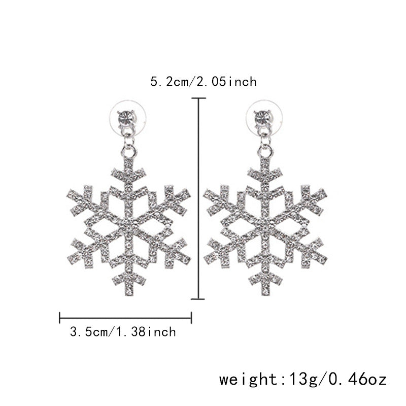 Wholesale Flash Diamond Snowflake Earrings