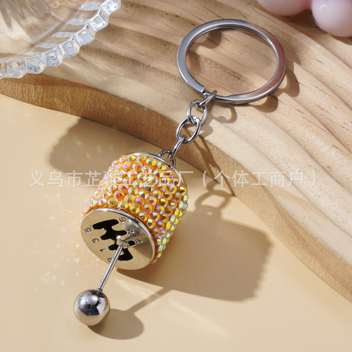 Wholesale Car modified gear shifter with diamond keychain