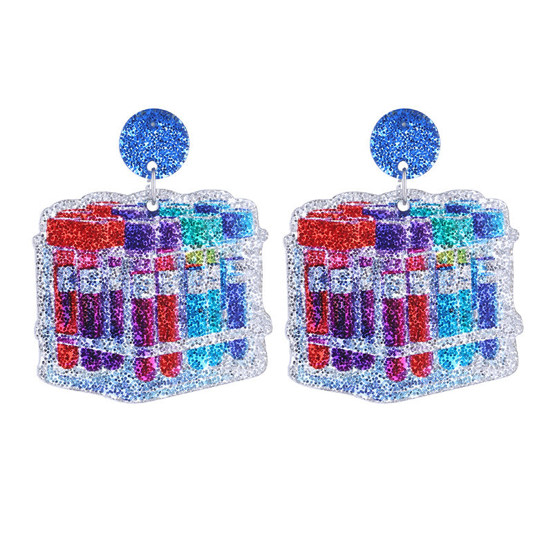 Großhandel Krankenschwestern Tag glänzende feine Acrylohrringe