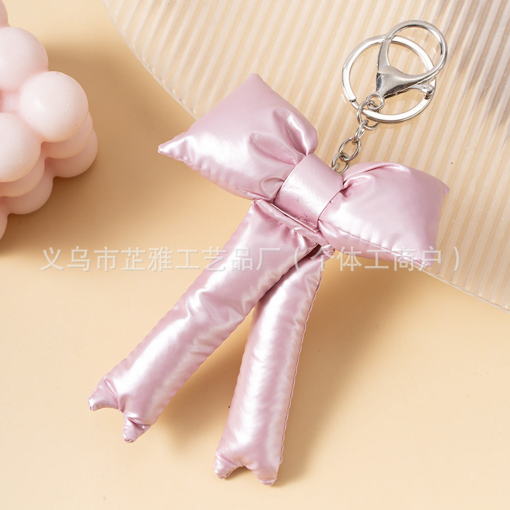 Wholesale  Bright Surface Butterfly Knot Cotton Luxury Keychains